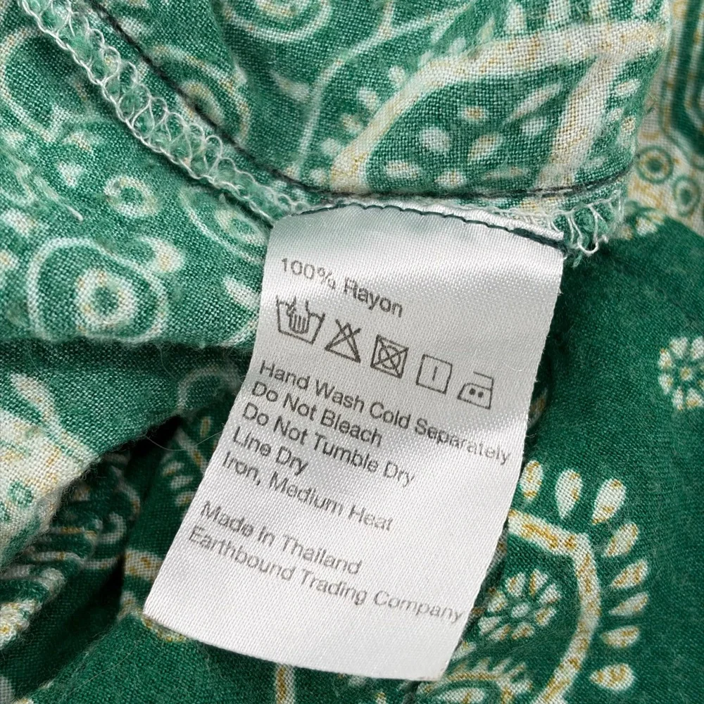 Earthbound Green Elephant Print Pants, Women's Size M - Picture 6 of 9